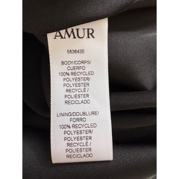 NEW AMUR Black Ruched Size Zip Kehlani Tie Mini Skirt Size 6 DESIGNER FORMAL - Picture 9 of 10